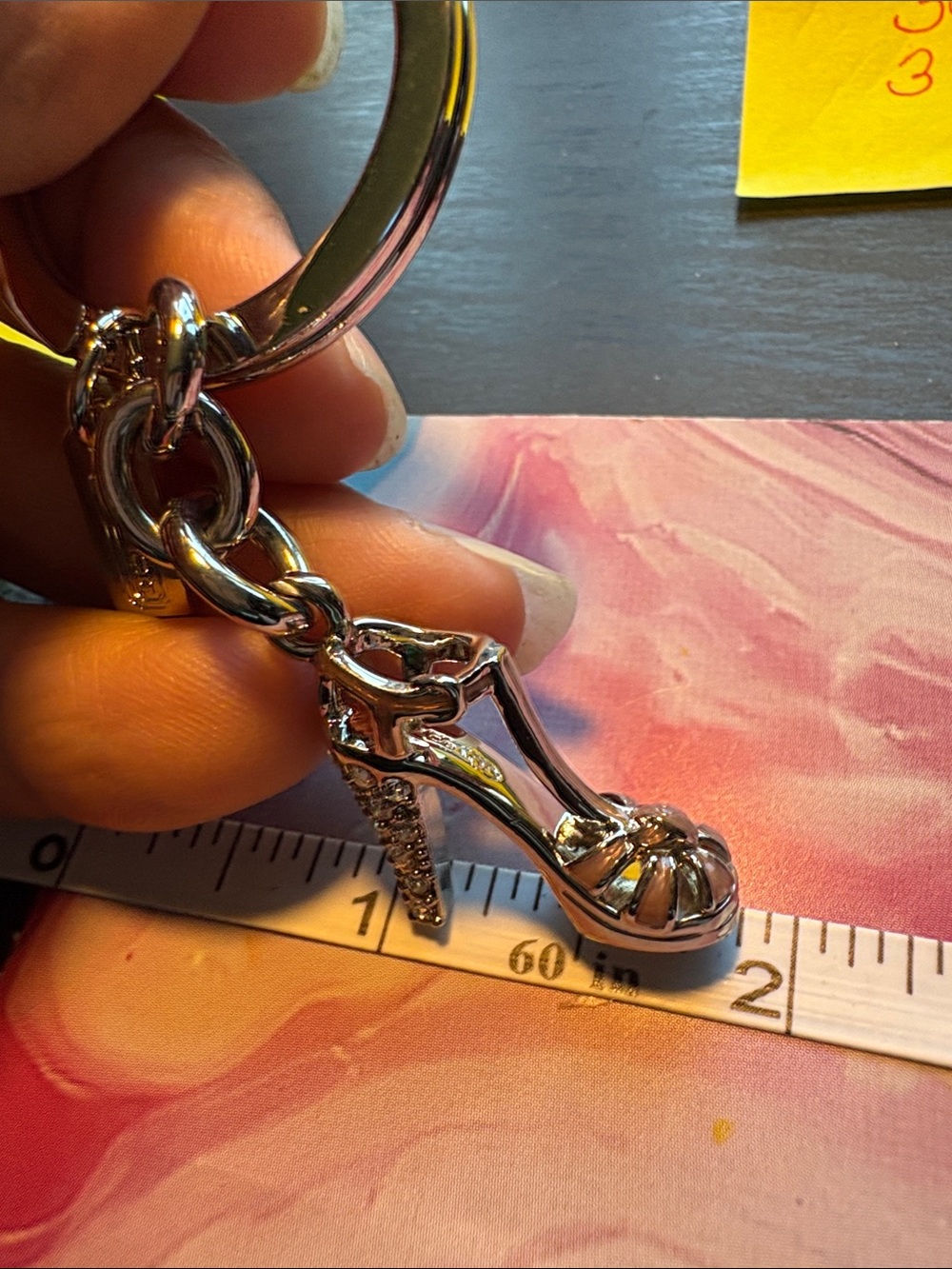 Coach Silver High Heel Shoe Keychain Charm